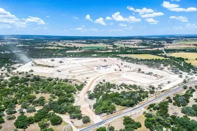 overhead view of the RV sites at Firefly Resort in Fredericksburg