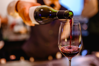 cabernet pouring