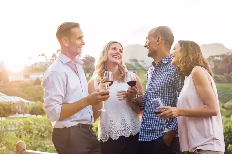 friends at winery